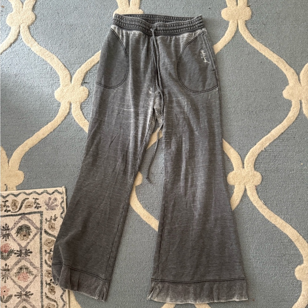 Free People Gray Wide-Leg Lounge Pants Size L